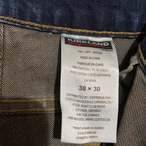 Kirkland Signature Men’s Blue Jeans Size 38 Waist x 30 Inseam Costco - Picture 6 of 11